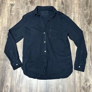 Frank & Eileen Women's S Black Long Sleeve Button-Up Shirt Casual